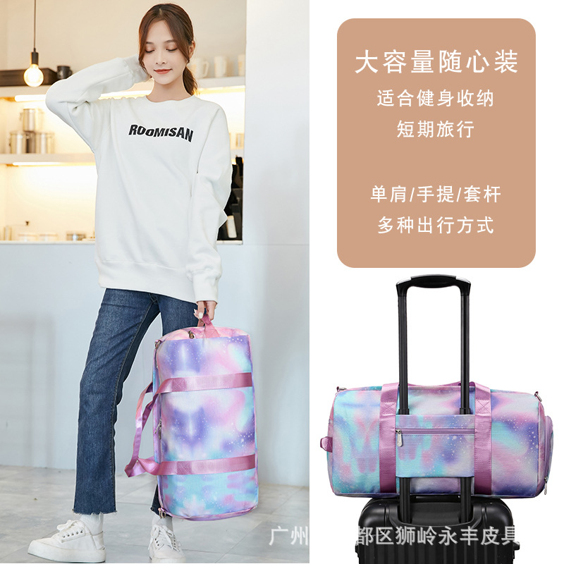 Bolsa de viaje al por mayor de fábrica transfronteriza de gran capacidad impermeable graffiti impresión natación fitness bolsa de deporte bolsa de viaje