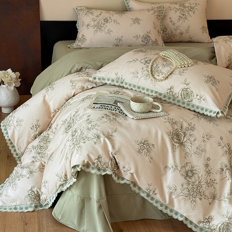 Jogo de cama vintage boho em algodão puro com capa de edredão_voghion.com