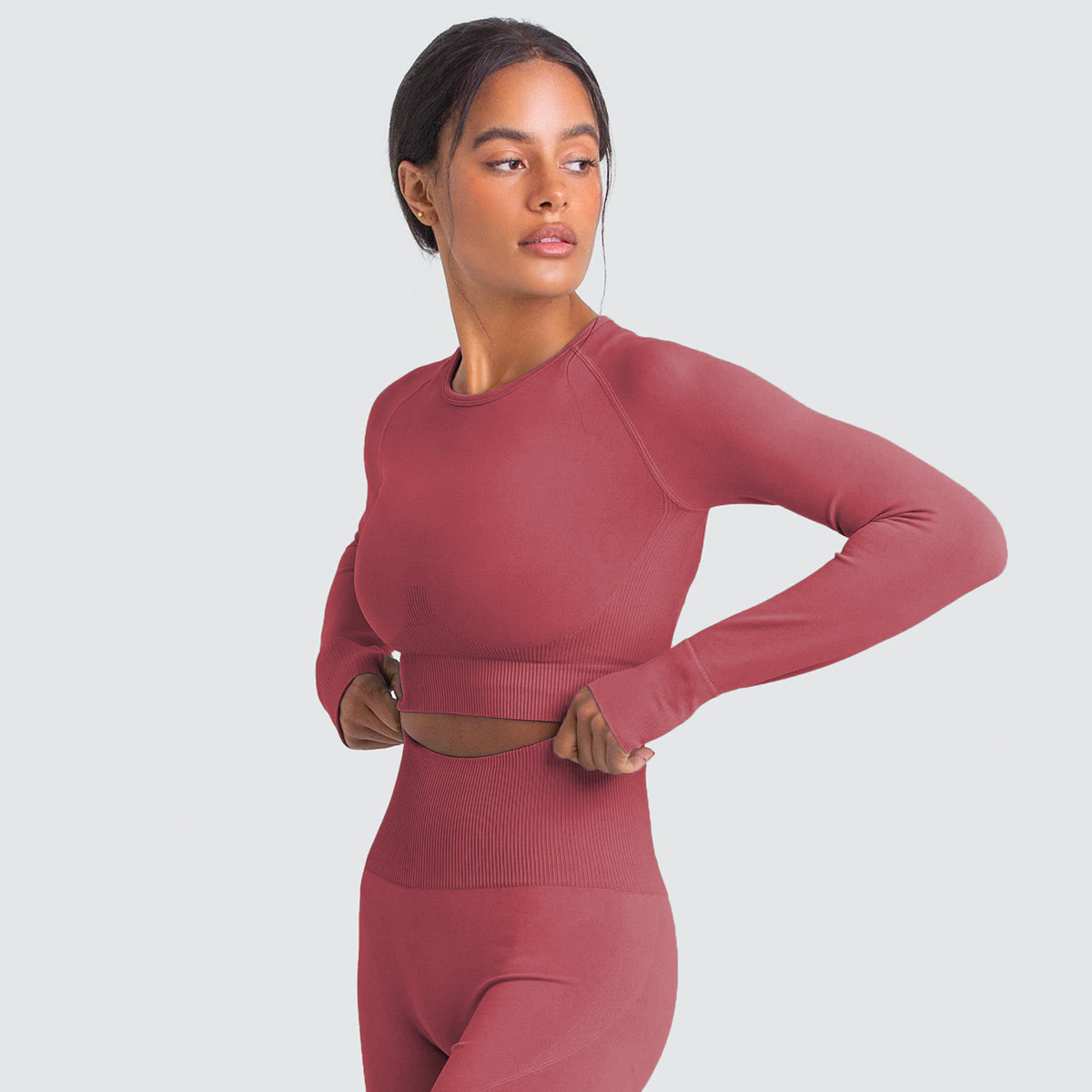 knitted seamless sports top  NSLX38578