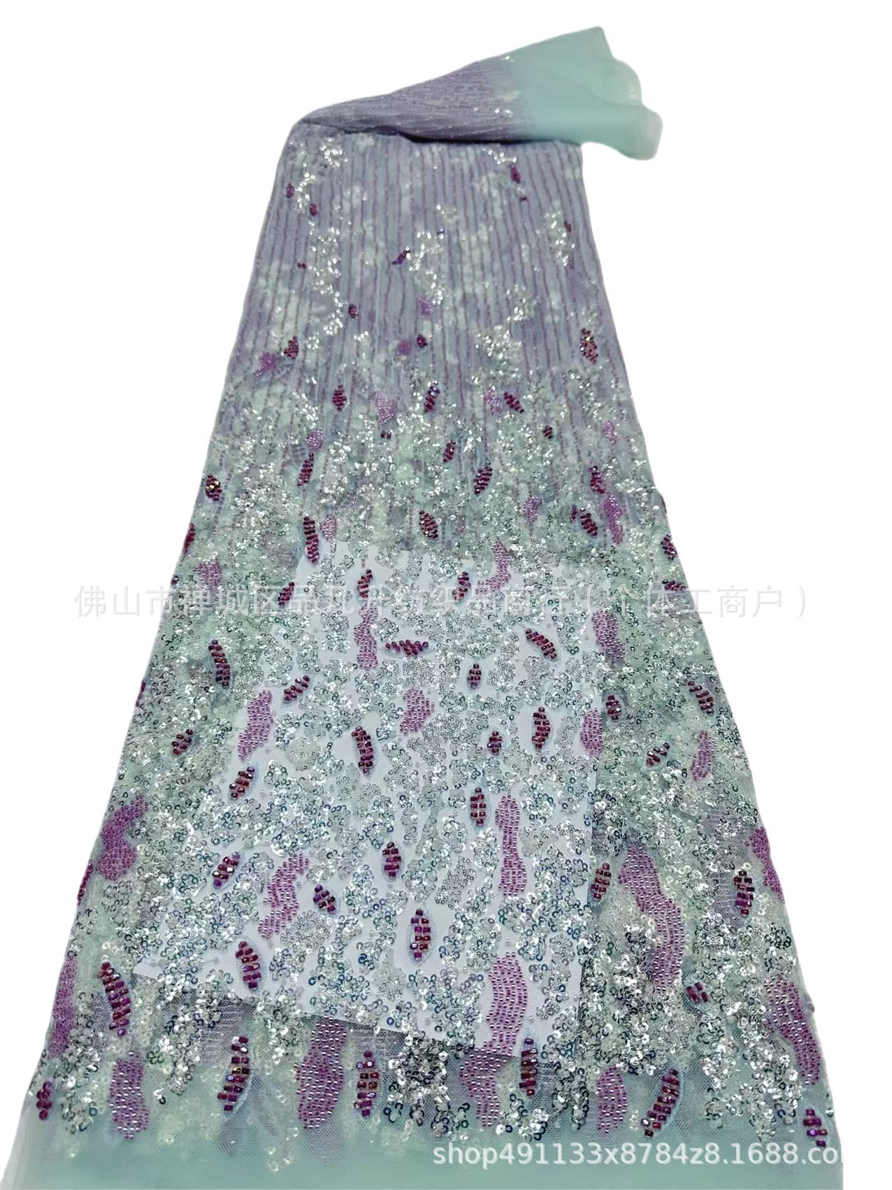 Pipe de perlas bordado sequinilla tela de bordado vestido de boda tela de moda de rendimiento de escenario tela de moda spot transfronterizo image 9