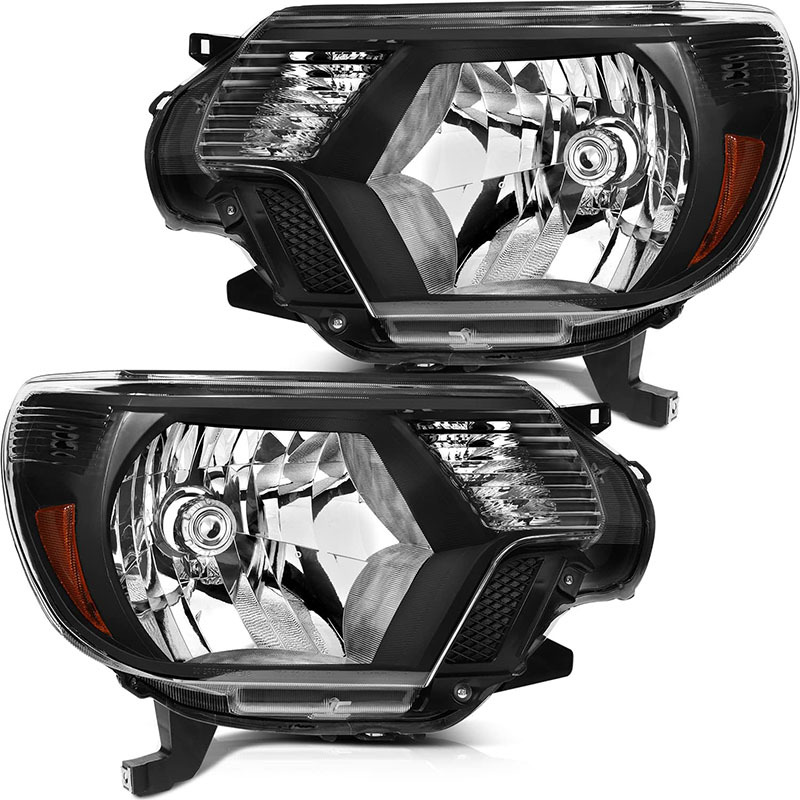 Adecuado para Toyota Tacoma original coche americano estándar faro coma 12-15 negro semi-montaje faro