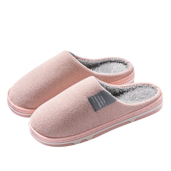 Cixi Cotton Slippers for Women Spring and Autumn and Winter Home Indoor Non-slip Couple Home Warm Winter Fur Plush Men