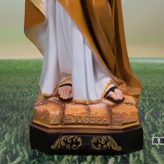 100cm José abraza a un niño santo adornos estatuas de vidrio de fibra de fibra de fibra de vidrio personajes decorativos de iglesia