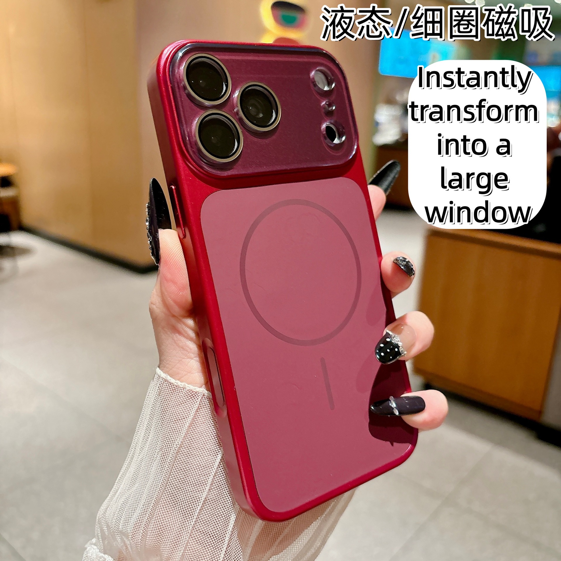 Funda Magnética para iPhone 17 Pro Max 16 de Silicona Líquida Anti-caídas con Protección de Lente