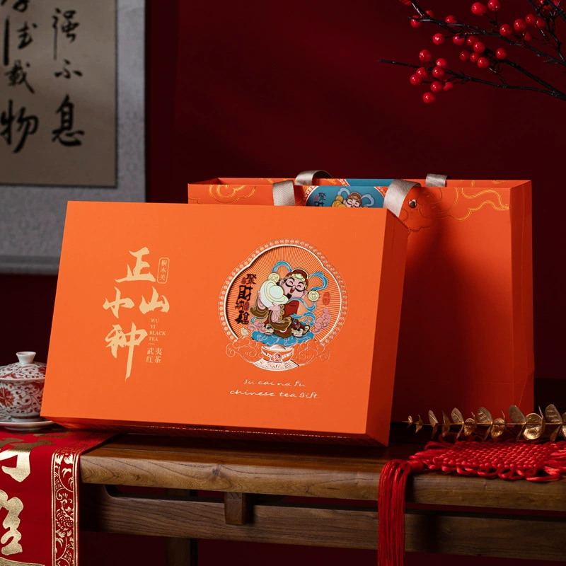 Чайный чай Wuyishan Черный чай Zhengshan маленький горшок Jinjunmei Dahongpao Tieguanyin Новый чай подарочная коробка