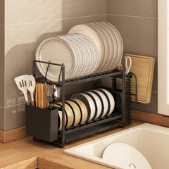 Tabletop bowl and dish rack kitchen drain bowl stand household drying bowl rack narrow dish storage rack shelf no installation required