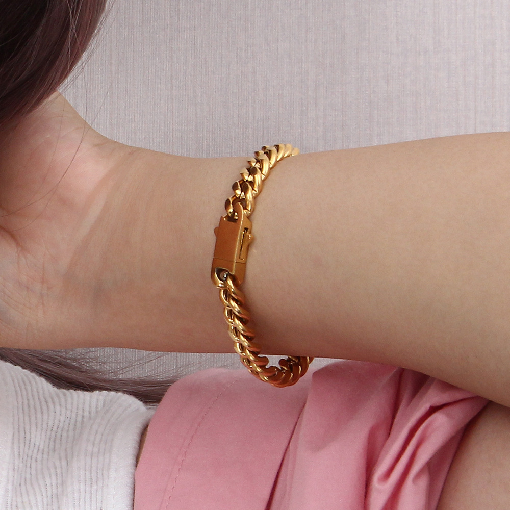 Fashion Solid Color Stainless Steel Plating Bracelets Necklace