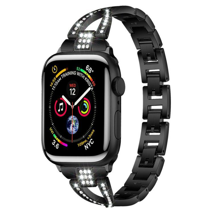XDfind para Apple Watch iWatch38 - 49mm universal horquilla de una sola fila de diamantes correa metálica