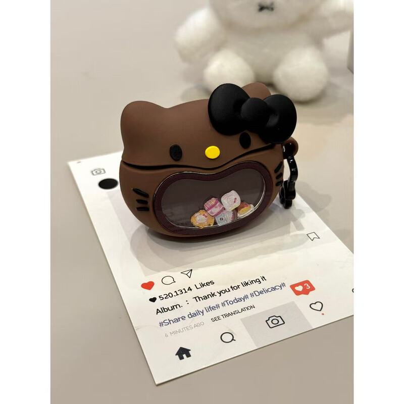 Sweet, Cool and Cute Rocking Cat Headphone Cover Suitable for Airpods3 Anti-Fall Airpodspro Headphone Case New Sweet, Cool and Cute Rocking Cat Headphone Cover Suitable for Airpods3 Anti-Fall Airpodspro Headphone Case New