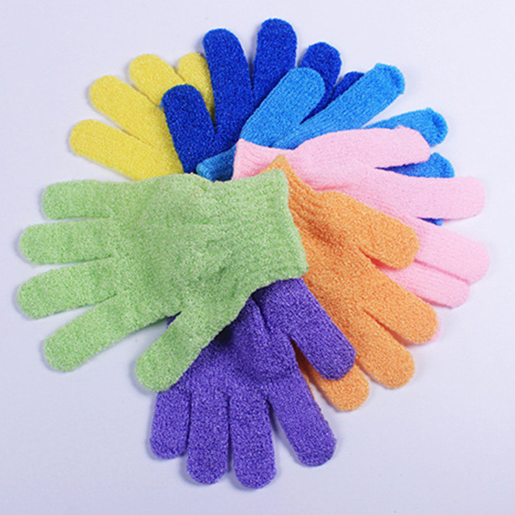 Guantes de baño de cinco dedos Guantes creativos Toalla de baño Exfoliante de cinco dedos Toalla de baño exfoliante Toalla de baño de doble cara para adultos