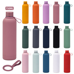 New 750ml stainless steel small mouth thermos cup silicone handle portable outdoor sports cross-border water bottle wholesale