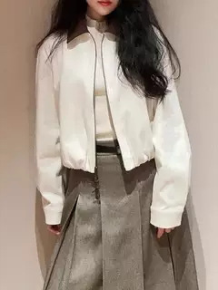 现货2025新款女装 设计感弹力棉宽松显瘦牛仔夹克短款拉链外套|undefined