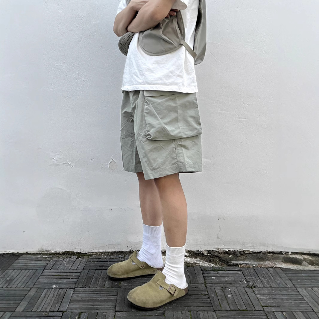 일본식 야외 기능성 포켓 3 방증 작업복 반바지 남성 여름 느슨한 경량 통기성 빠른 건조 캐주얼 바지