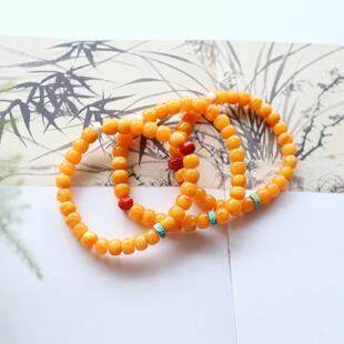 Natural Old Flower Wax Old Bead Handstring Wax Mellow Turquoise Lion Dance 24k Jinnan Red Six-rowed Mammoth Ivory