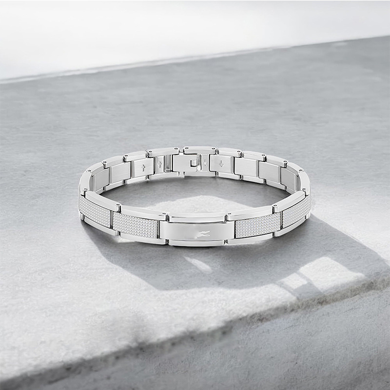 Cross-Border Hot-Selling New Men's Fashion Curved Bracelet Stainless Steel Adjustable Engraved Crocodile Bracelet High-End Jewelry Cross-Border Hot-Selling New Men's Fashion Curved Bracelet Stainless Steel Adjustable Engraved Crocodile Bracelet High-End Jewelry