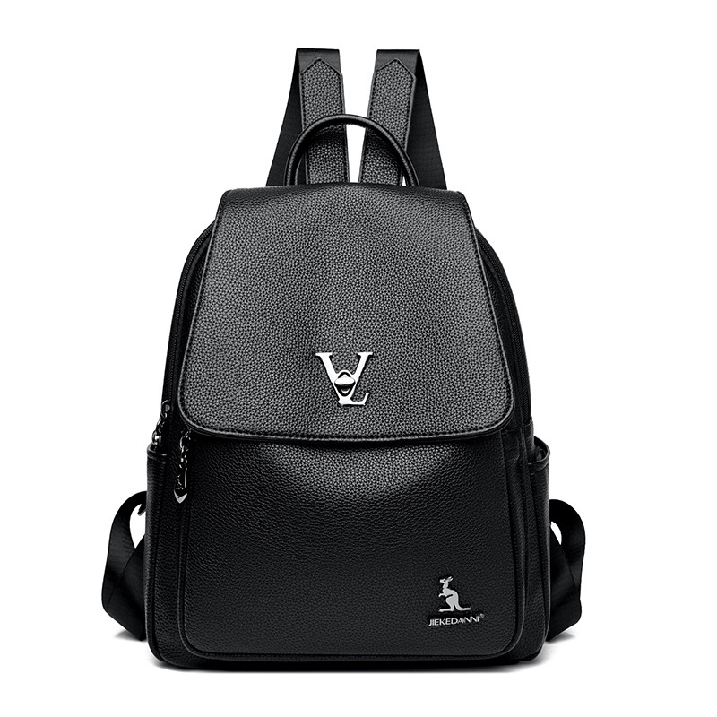 Mom 2024 neue Mode schwarz klassischer Rucksack hochwertige Damen Casual Reisetasche Trend_voghion.com