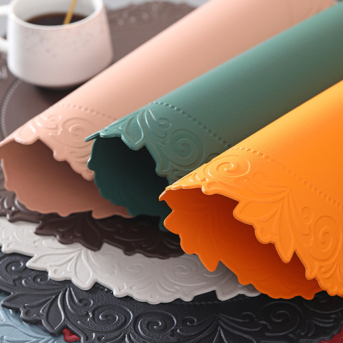 Korean retro embossed lace silicone placemats, bowl mats, tea coasters, anti-scalding mats, pot mats, plate mats, Nordic heat insulation