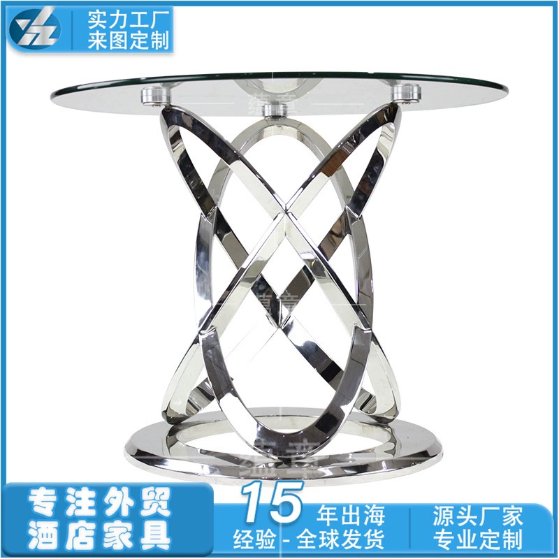 Метеор стол роскошная металлическая основа золотой обеденный стол из нержавеющей стали круглый обеденный стол из закаленного стекла через границу