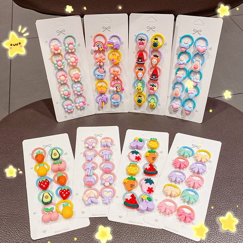 Children's cartoon hair rope set small thumb hair band for girls and babies cute headband rubber band Korean hair accessories wholesale