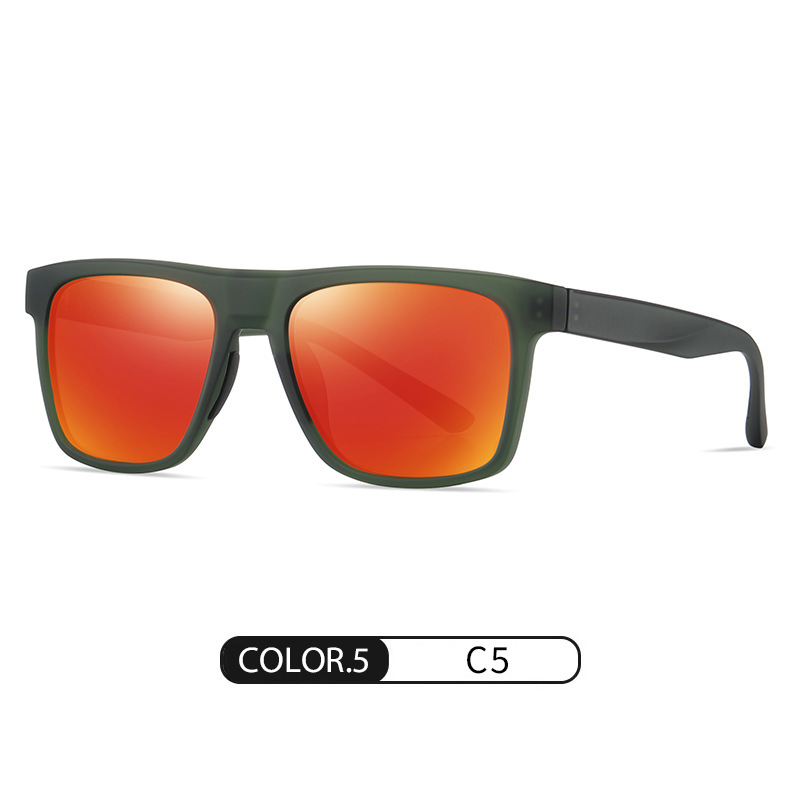 Nueva lente polarizada para hombre TR S11103 Gafas de sol de caja cuadrada de goma antideslizante de moda Gafas de sol de conducción al aire libre