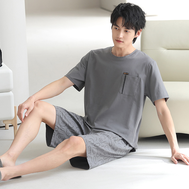 Pijamas modales para hombres verano 2025, nuevo conjunto de ropa casera, mangas cortas, sueltas y grandes, se puede usar fuera.