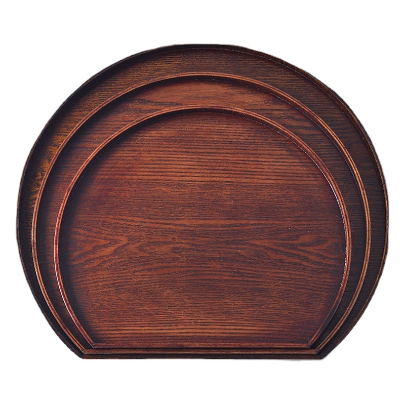 Suministro directo de fábrica creativa bandeja ovalada de madera irregular placa de madera bandeja de postre occidental en stock orden al por mayor