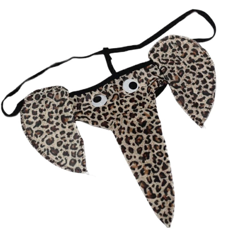 Оптовые мужские сексуальные леопардовые сексуальные стринги забавное нижнее белье слона поколение волос