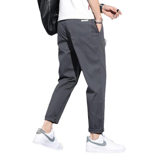 Casual pants men's autumn fashion brand loose straight quarter pants 2025 new spring and autumn gray cool sports pants