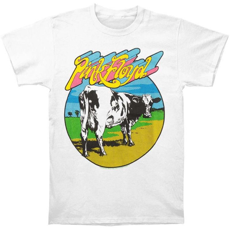 Atom Heart Mother Pink Floyd band cow pattern short sleeve t-shirt