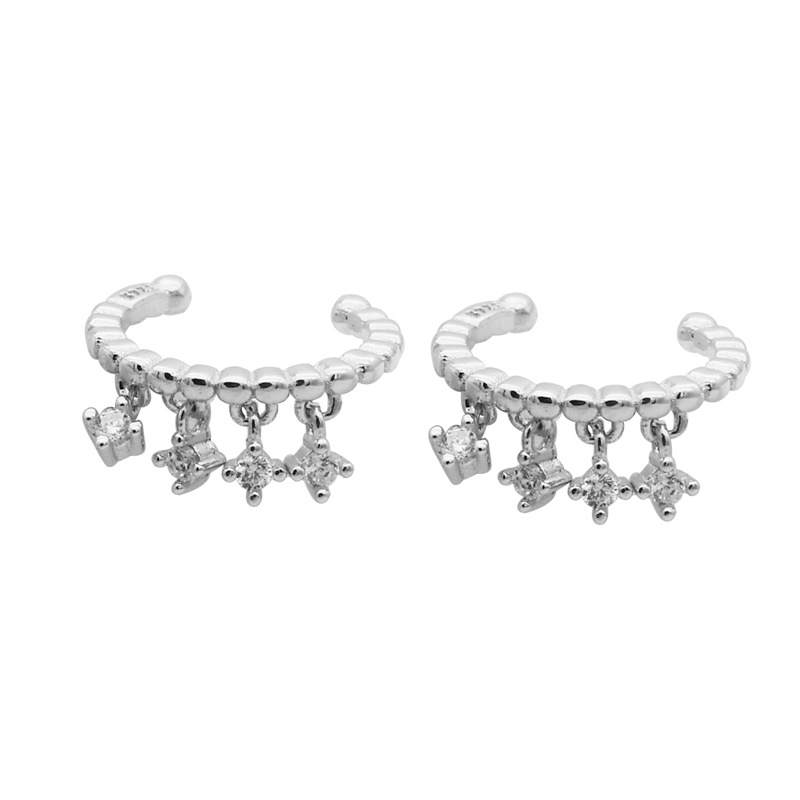Niche Temperament Jewelry S925 Sterling Silver Small Diamond Non-pierced Earrings High-end Personality Ear Bone Clip Temperament Female Ear
