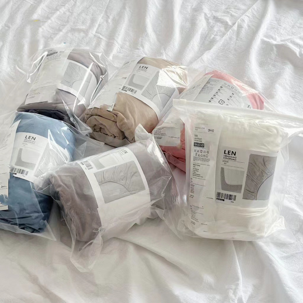 Solid color knitted cotton fitted sheet, solid color mattress protector, fully surrounded bed cover, dustproof, anti-slip, fixed cotton fitted sheet