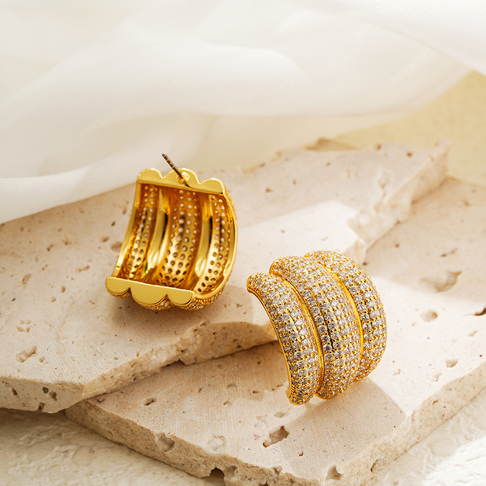 15g Weight Copper Ear Needle Material Hoop Earrings Classification 1 Pair Quantity Daily, Street Occasion Copper Material Geometric Pattern All Seasons Season Women's Gender Polished Finish Plating Design Simple Style, Classic Style Style 1 Pair Simple Style Classic Style Geometric Plating Copper Hoop Earrings 8