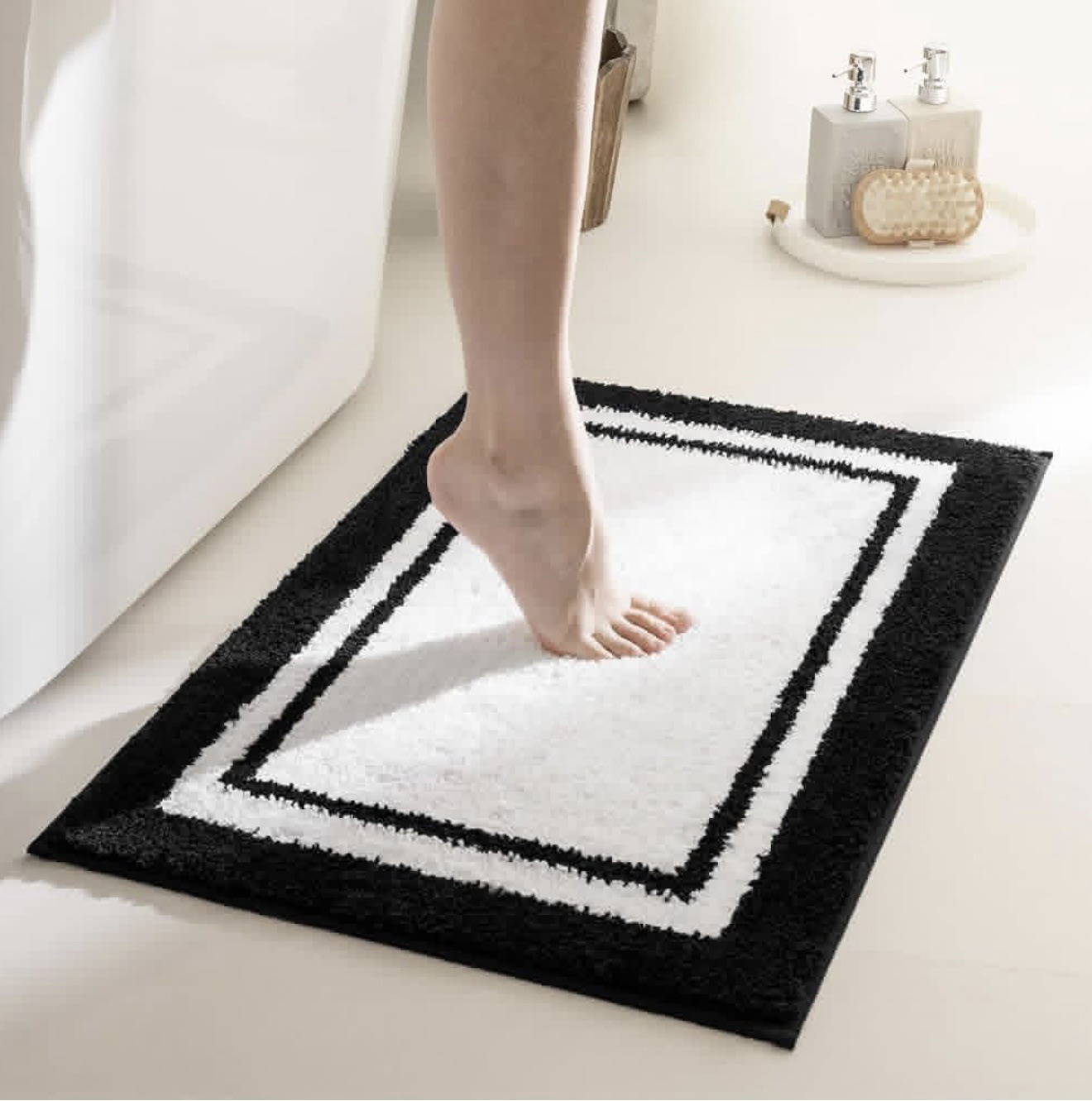 Cachemira transfronteriza alfombra de baño absorbente de agua inodoro puerta de inodoro pie de alfombra de baño antideslizante fácil de golpear alfombra de puerta
