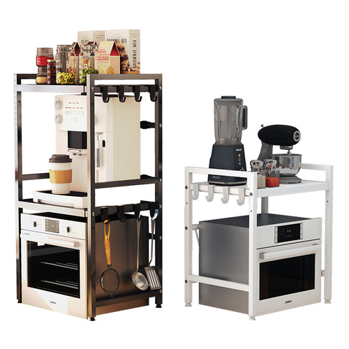 Adjustable Microwave Shelf for Countertop, Multi-Tier Kitchen Floor Rack for Oven, Home Storage Solution & Microwave Stand
