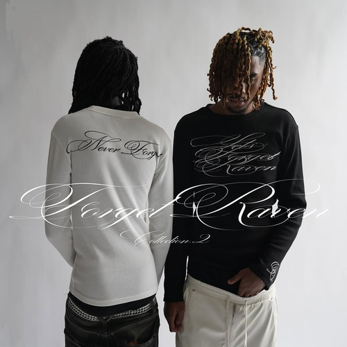 American long-sleeve T-shirt with dark retro Y2K prints, street goth fashion, trendy outfit for Instagram.