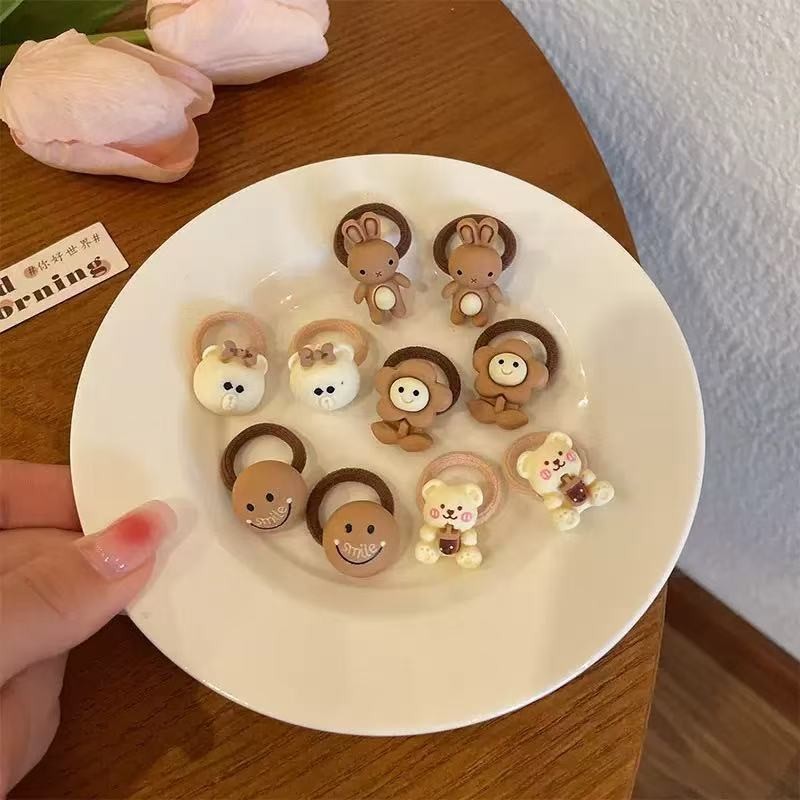 Nuevo anillo de pelo de pulgar para niños banda de goma adorable niñas adornamiento de cabello banda de goma no daña el cabello elástico