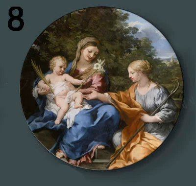Декоративная тарель с масляной росписью Louvre, европейская настенная керамическая панель, декоративная тарелка для гостиной, для винного шкафа или ТВ-тумбы