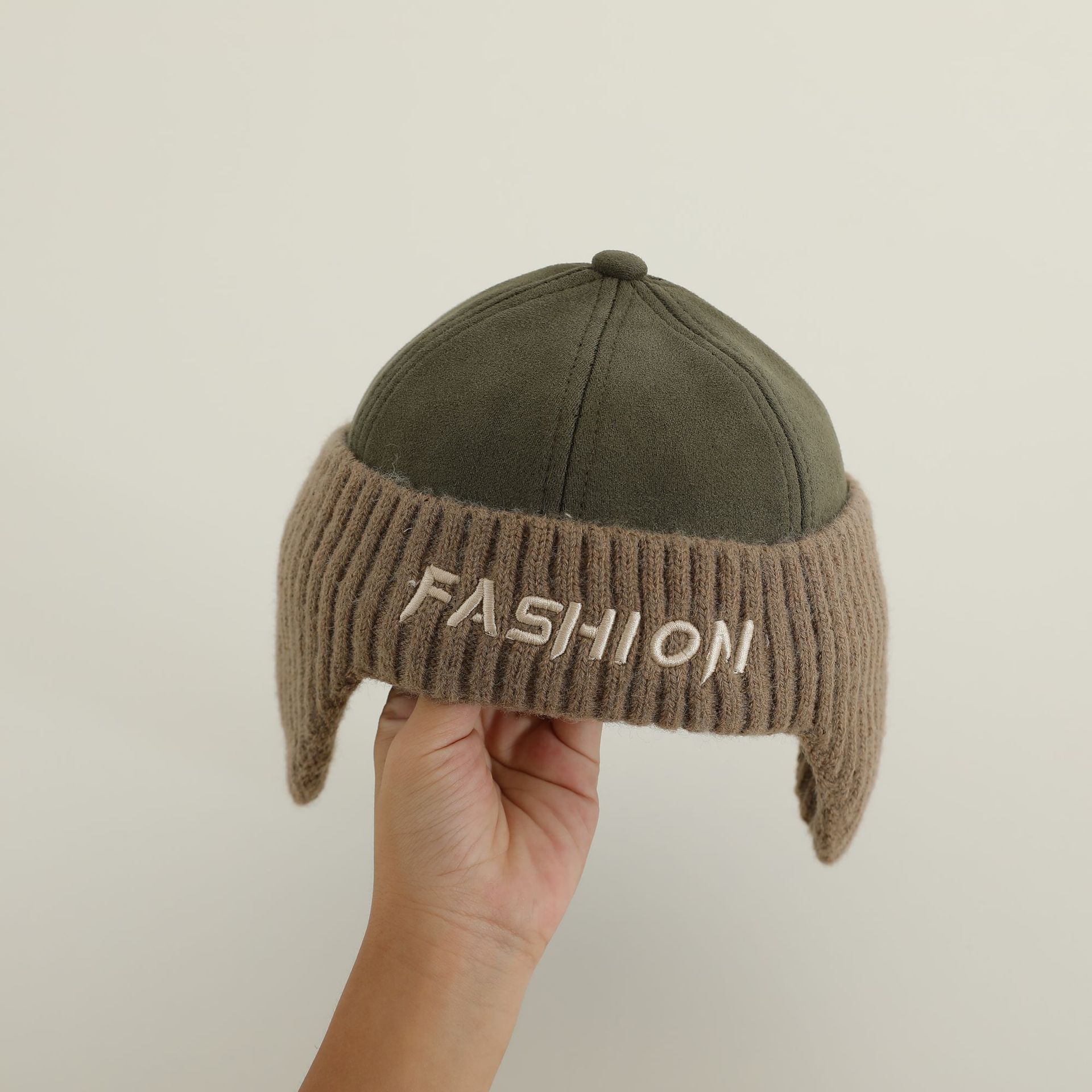 Sombreros infantiles otoño-invierno letras bordadas orejas sombreros para bebés de otoño lindo super lindo sombrero de punto extranjero