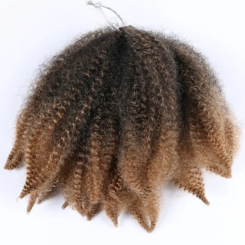Caterpillar de fibra química de cola punta Afro kinky curly crochet cabello pelucita pelucita pelucita de crochet cabello