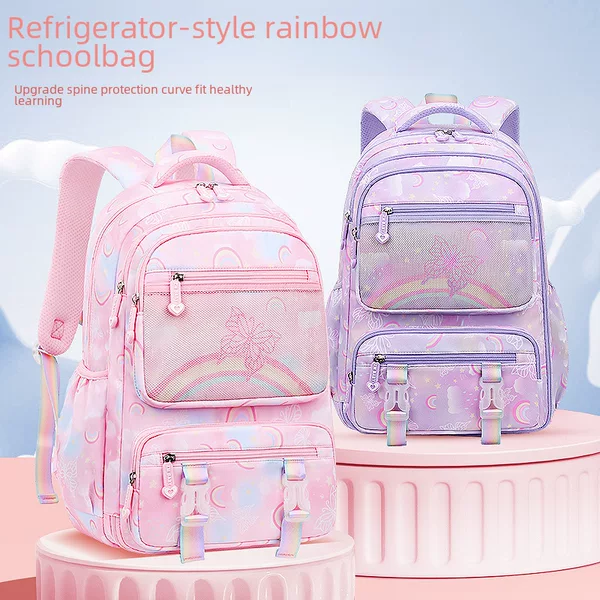 New Sesame Baby Primary School Bag Girls 1-3 Grade Lightweight Side Refrigerator Style Children's Backpack