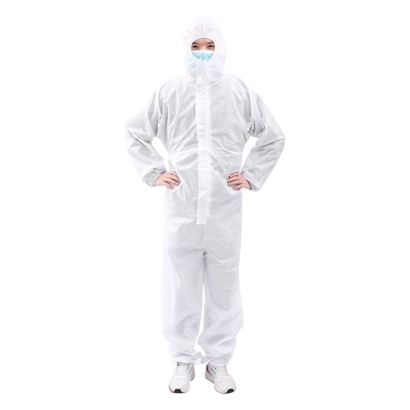 Устранимая гражданская одежда изоляции защитной одежды белизны СМС не-сплетенная цельная анти -- химическая Пылезащитная одежда фермы цельная