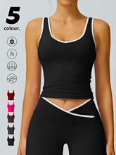 G 49993 Color Block Hollow Back Yoga Top ײɫ�٤���� ��