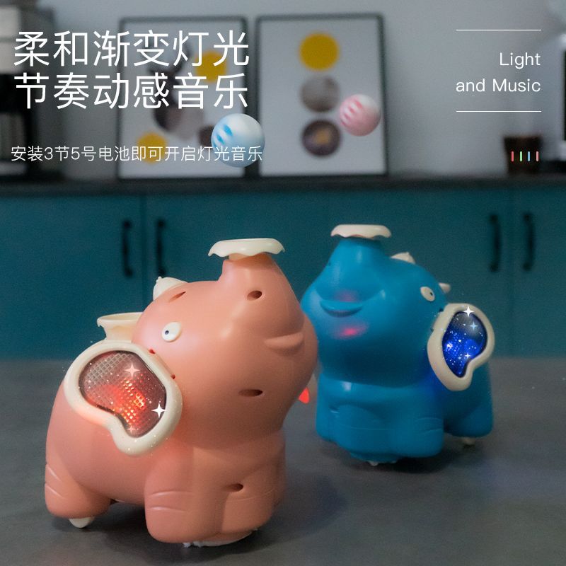 Tok Tok Spray Elephant Juguete eléctrico Estilo de dibujos animados para niños Sonido universal La luz humeará Bola suspendida Bola soplando Bola Elephant