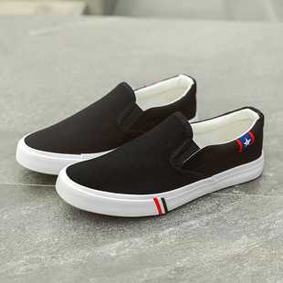 2023 spring and summer new cloth shoes children Korean version of leisure slippers lazy lovers canvas shoes wholesale board shoes