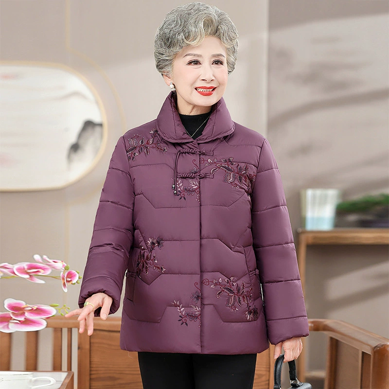Зимняя одежда для женщин среднего и пожилого возраста бабушка хлопчатобумажная одежда короткая старая леди красная одежда мама новая зимняя куртка
