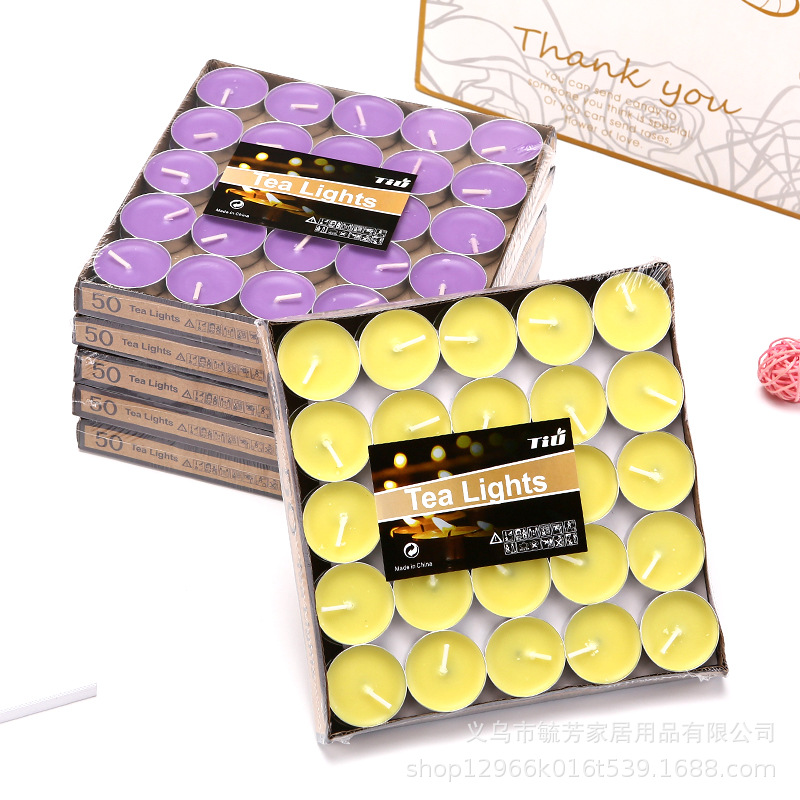 Velas de aromaterapia sin humo Día de San Valentín Imagen de péndulo romántico Fragancia redonda 5g 50 piezas Té caliente Cera de té al por mayor