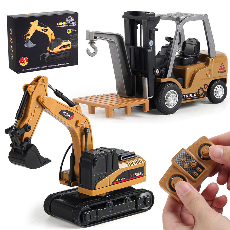 Cross-Border Simulation Mini Remote Control Excavator Wireless Bluetooth Liftable Forklift Engineering Vehicle Remote Control Loader Cross-Border Simulation Mini Remote Control Excavator Wireless Bluetooth Liftable Forklift Engineering Vehicle Remote Control Loader
