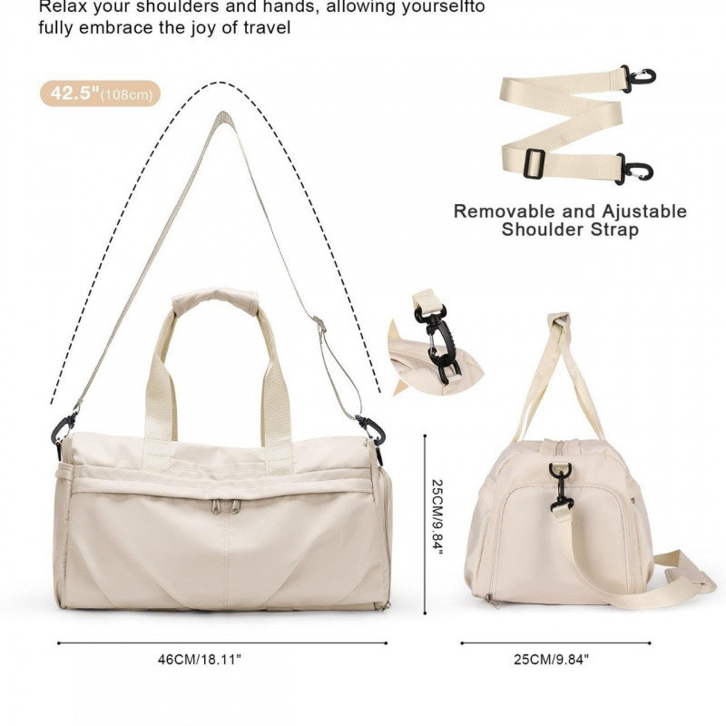 Bolsa de fitness transfronteriza en stock con zapatos de compartimiento bolsa deportiva de viaje impermeable bolsa portátil con manga de barra de tracción de yoga
