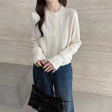 濮院工厂细羊毛半高领蕾丝打底衫秋冬新款假开衫韩版竖坑条女装