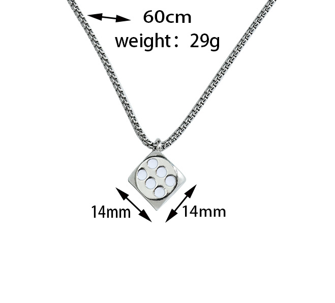Fashion Simple Stainless Steel Necklace Hip Hop Dice Pendant Jewelry Accessories display picture 1